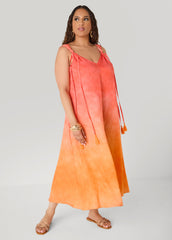 Knotted Ombre Midaxi Dress Orangeade | Ashley Stewart