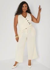 Vest Wide Leg Jumpsuit Turtledove | Ashley Stewart