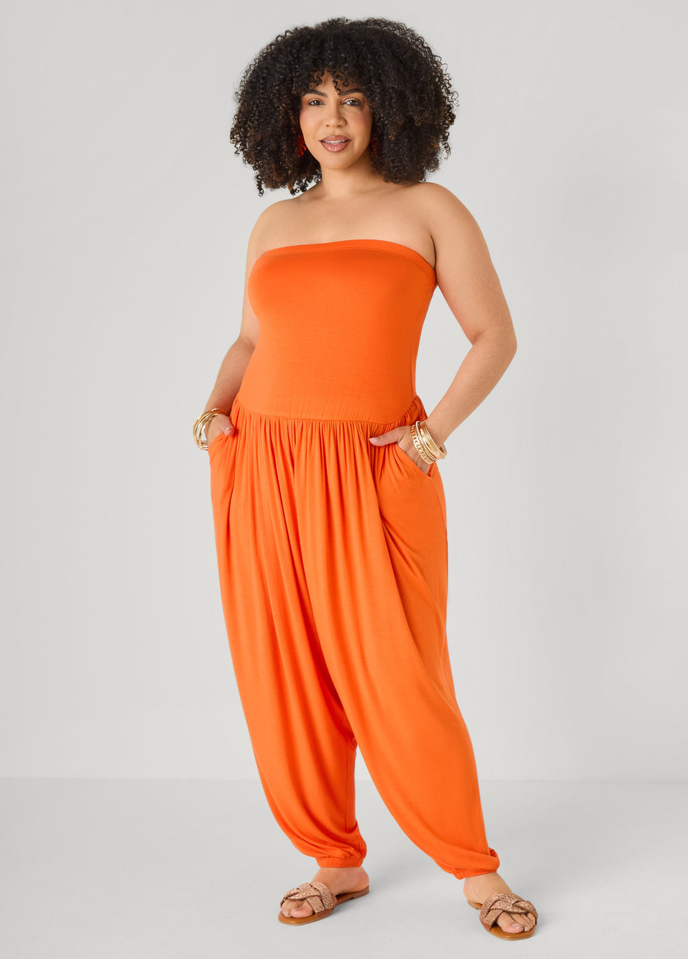 Strapless Harem Leg Jumpsuit Koi | Ashley Stewart