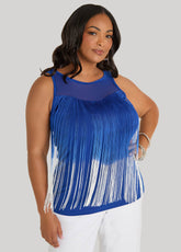 Fringed Mesh Paneled Top Sodalite | Ashley Stewart