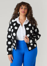 Polka Dot Cardigan Black White | Ashley Stewart