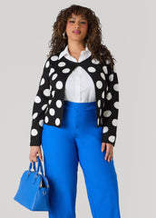 Polka Dot Cardigan Black White | Ashley Stewart