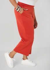Athletic Knit Cropped Pants Rust | Ashley Stewart