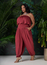 High Waist Balloon Pants Rust | Ashley Stewart