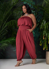 High Waist Balloon Pants Rust | Ashley Stewart