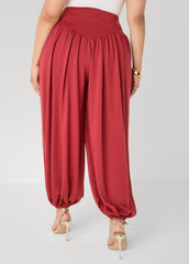 High Waist Balloon Pants Rust | Ashley Stewart