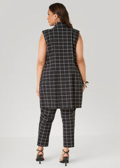 Millennium Checked Vest Black White | Ashley Stewart