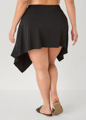 Asymmetric Swim Skort Black | Ashley Stewart