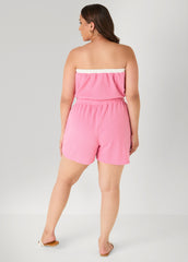 Moon To Noon Strapless Romper Pink | Ashley Stewart