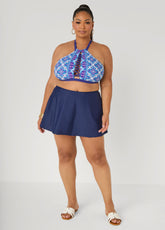 Layered Swim Skirt Navy | Ashley Stewart