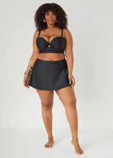 High Waist Swim Skirt Black | Ashley Stewart