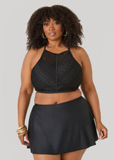 Crochet Bikini Top Black | Ashley Stewart