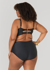 Convertible Mesh Bikini Top Black | Ashley Stewart