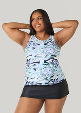 Swirl Print Tankini Set Multi | Ashley Stewart