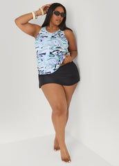 Swirl Print Tankini Set Multi | Ashley Stewart