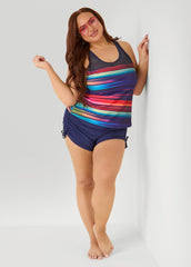 Striped Tankini Set Multi | Ashley Stewart