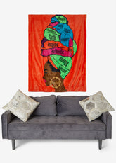 Pardon My Fro™ Adira Blanket Orange | Ashley Stewart
