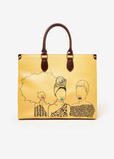 Pardon My Fro™ Mahogany Tote Yellow | Ashley Stewart