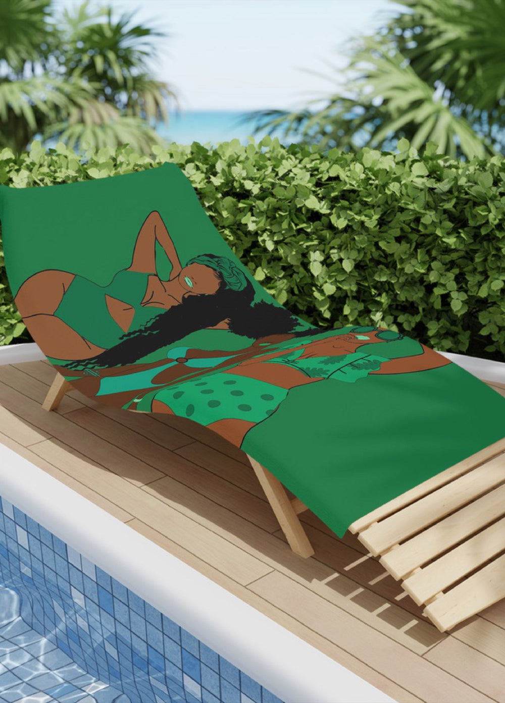 Pardon My Fro™ Summer Beach Towel Green | Ashley Stewart