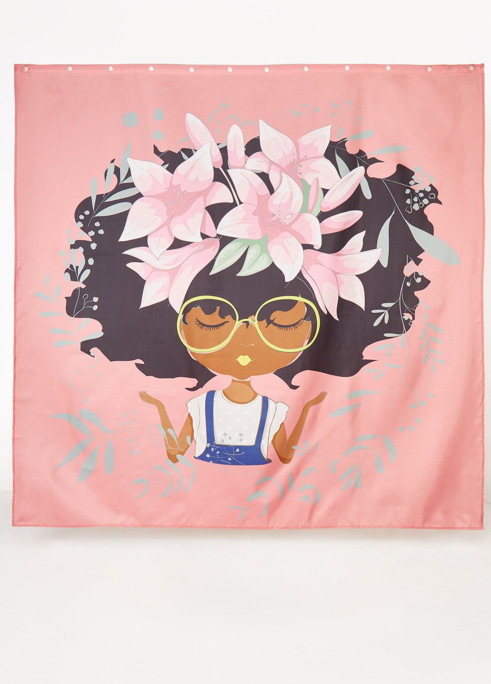 Pardon My Fro™ Lily Shower Curtain Pink | Ashley Stewart