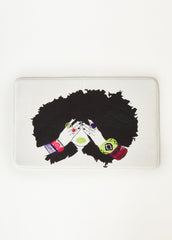 Pardon My Fro™ Shanell Bath Mat White | Ashley Stewart