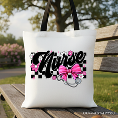 Nurse Canvas Tote Bag White | Ashley Stewart