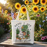 Got Another Plant Canvas Tote Bag White | Ashley Stewart