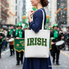 Irish Sequined Canvas Tote Bag White | Ashley Stewart
