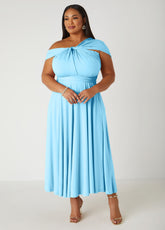 Multi Way Maxi Convertible Dress Lt Sky Blue | Ashley Stewart