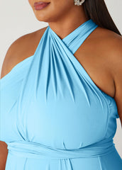 Multi Way Maxi Convertible Dress Lt Sky Blue | Ashley Stewart