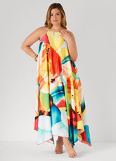 Floral Chain Trimmed Maxi Dress Multi | Ashley Stewart