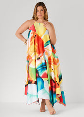 Floral Chain Trimmed Maxi Dress Multi | Ashley Stewart
