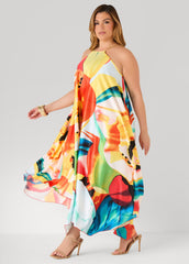 Floral Chain Trimmed Maxi Dress Multi | Ashley Stewart