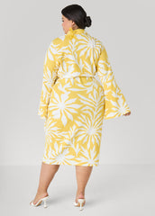 Floral Print Wrap Dress Maize | Ashley Stewart