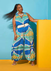 Printed Balloon Leg Jumpsuit Multi | Ashley Stewart