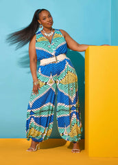 Printed Balloon Leg Jumpsuit Multi | Ashley Stewart