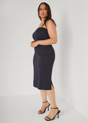 Denim Midi Tube Dress Denim | Ashley Stewart