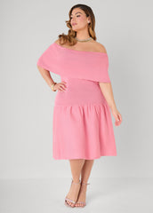 Off The Shoulder Sweater Dress Confetti | Ashley Stewart