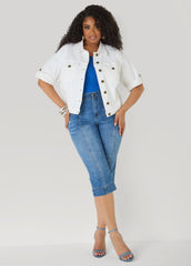 Basic Crewneck Jersey Tee Victoria Blue | Ashley Stewart