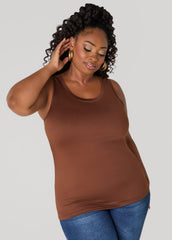 Basic Knit Cami Top White | Ashley Stewart