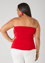 Ruched Tube Top Poinsettia | Ashley Stewart