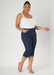 Buckle Strap Tank Top White | Ashley Stewart