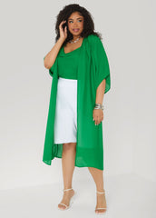 Open Front Crepe Kimono Pansy | Ashley Stewart
