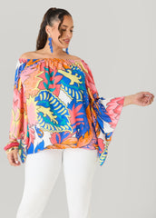 Off The Shoulder Floral Blouse Multi | Ashley Stewart