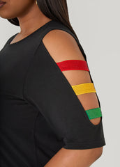 Its In My DNA Cutout Graphic Tee Black | Ashley Stewart