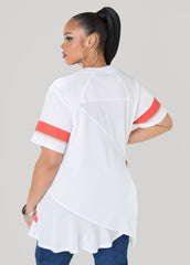 NYC Patchwork Jersey Orange | Ashley Stewart