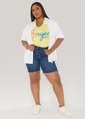 Boujee Paris Graphic Tee Canary Yellow | Ashley Stewart