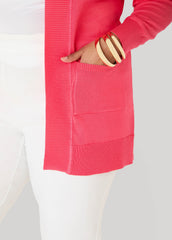Open Front Cardigan Calypso Coral | Ashley Stewart
