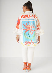 Ruffled Amore Hi Low Shirt Multi | Ashley Stewart