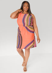 Dotted Cinch Waist Tunic Multi | Ashley Stewart